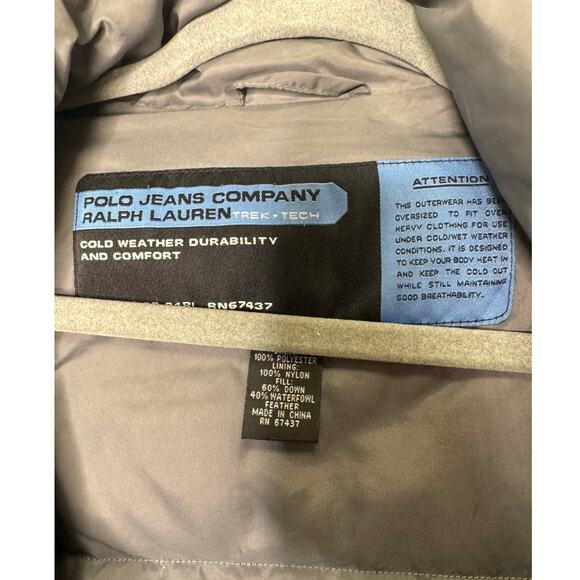 Vintage 90s Polo Jeans Co Puffer Down Jacket Men's 2XL Ralph Lauren Quilted - Picture 6 of 8